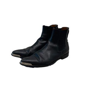 Givenchy Leather Chelsea Cowboy Boots Black with Silver Tip 44 11